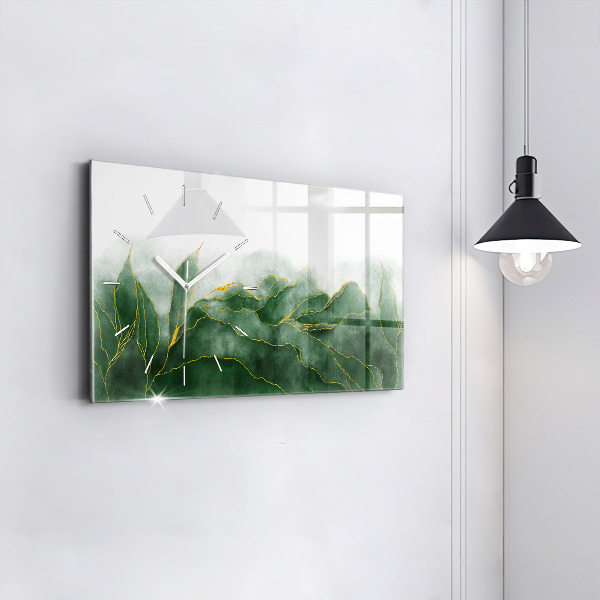 Zegar szklany poziomy Abstrakcja liście