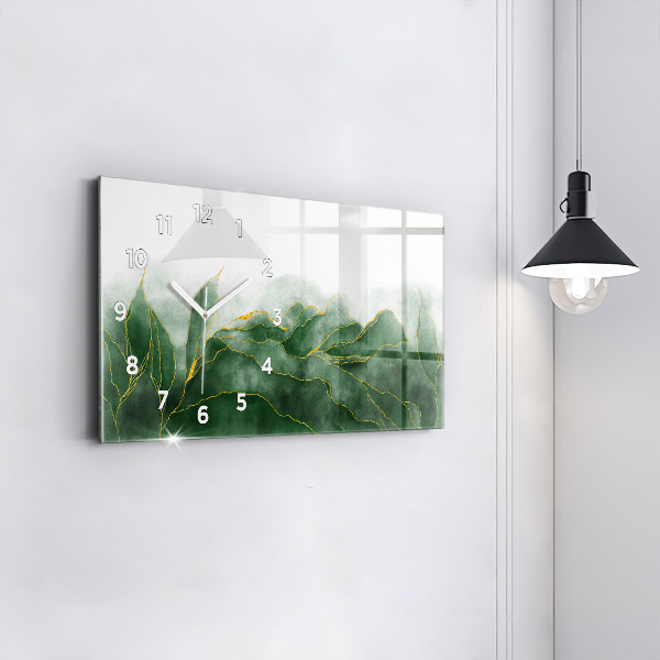 Zegar szklany poziomy Abstrakcja liście