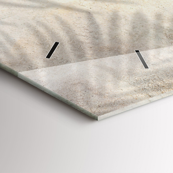 Zegar szklany poziomy Cień palmy piasek