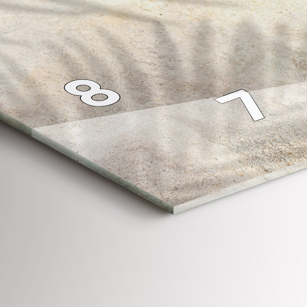 Zegar szklany poziomy Cień palmy piasek