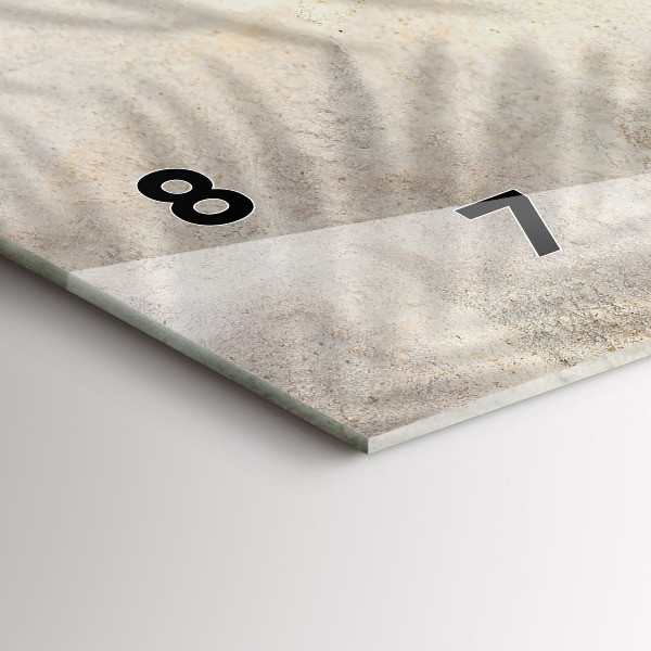 Zegar szklany poziomy Cień palmy piasek