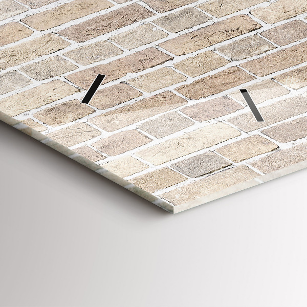 Zegar szklany poziomy Ceglana ściana