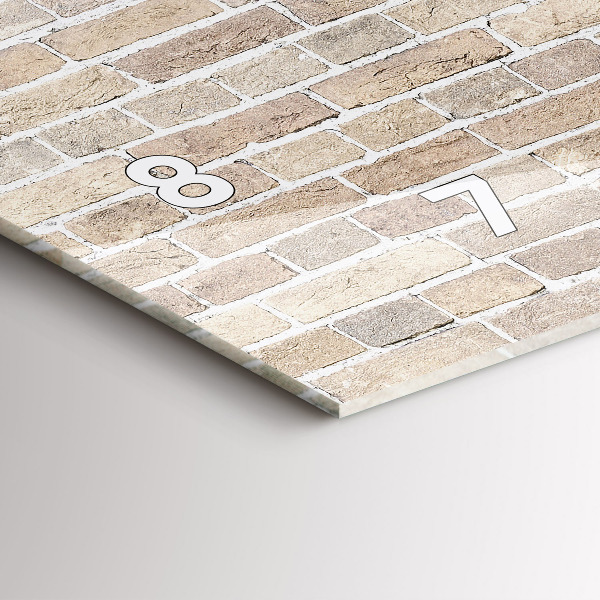 Zegar szklany poziomy Ceglana ściana