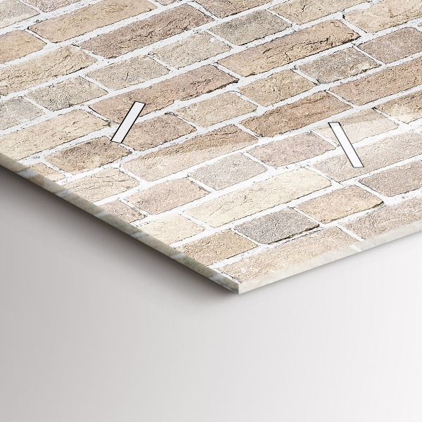 Zegar szklany poziomy Ceglana ściana