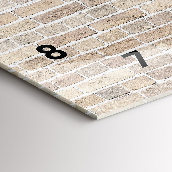 Zegar szklany poziomy Ceglana ściana