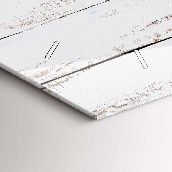 Zegar szklany poziomy Drewniane deski