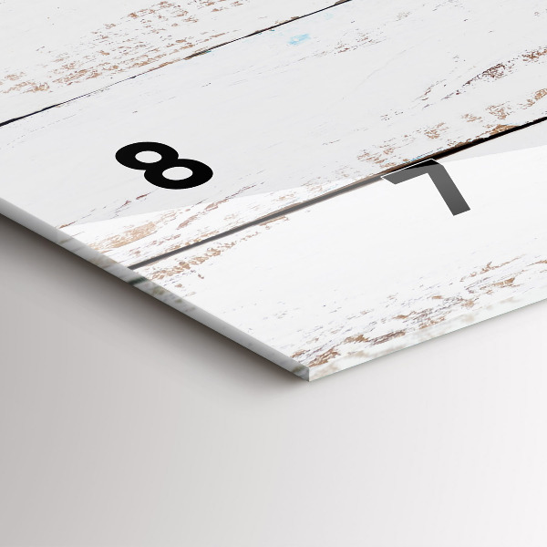 Zegar szklany poziomy Drewniane deski