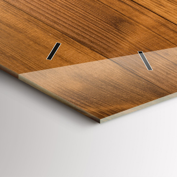 Zegar szklany poziomy Drewniane deski