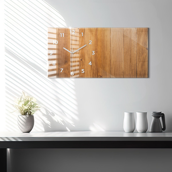 Zegar szklany poziomy Drewniane deski