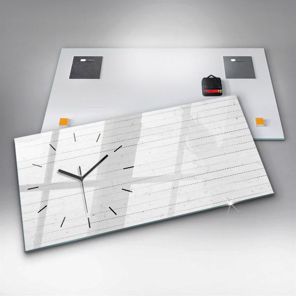 Zegar szklany poziomy Panele drewniane wzór