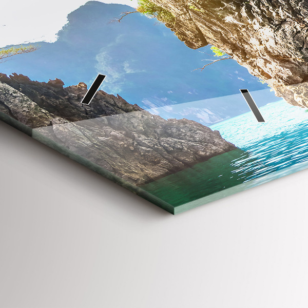 Zegar szklany poziomy Jezioro drzewa natura