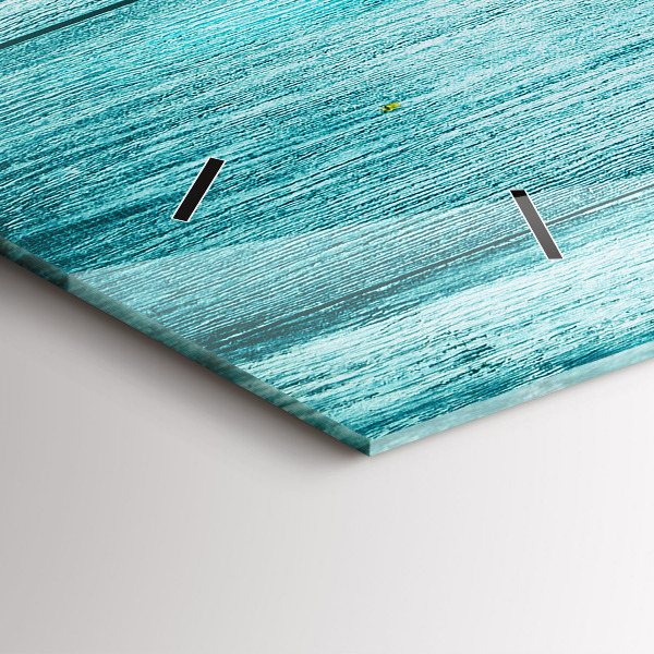 Zegar szklany poziomy Niebieskie stare drewno