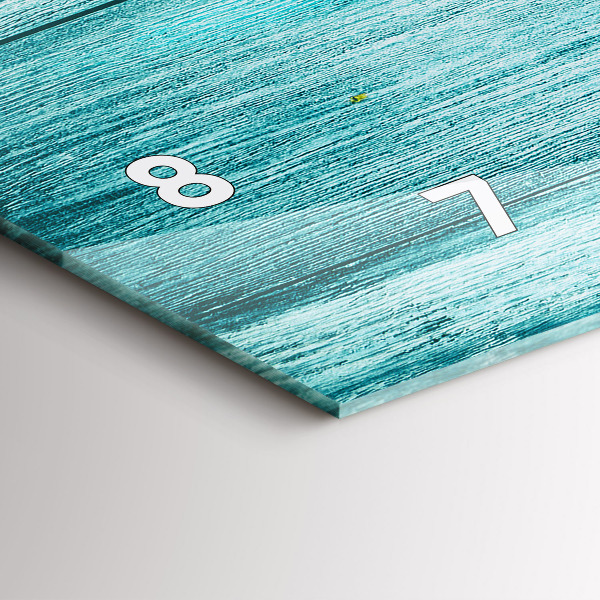 Zegar szklany poziomy Niebieskie stare drewno