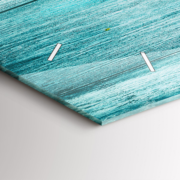 Zegar szklany poziomy Niebieskie stare drewno