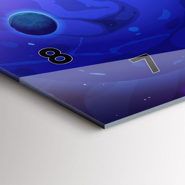 Zegar szklany poziomy Planety galaktyka