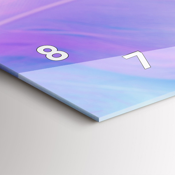 Zegar szklany poziomy Kolorowe pióra