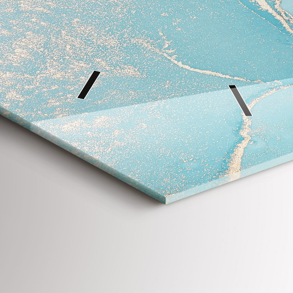 Zegar szklany poziomy Dekoracyjny marmur