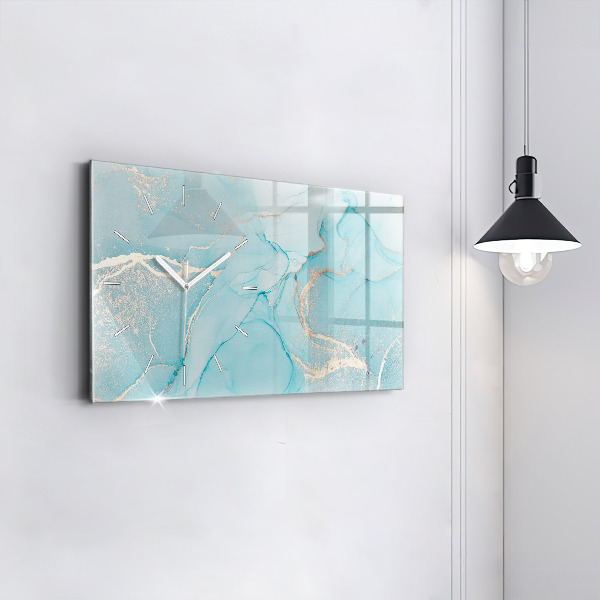 Zegar szklany poziomy Dekoracyjny marmur