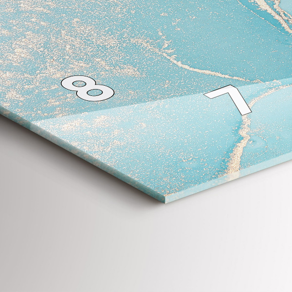 Zegar szklany poziomy Dekoracyjny marmur