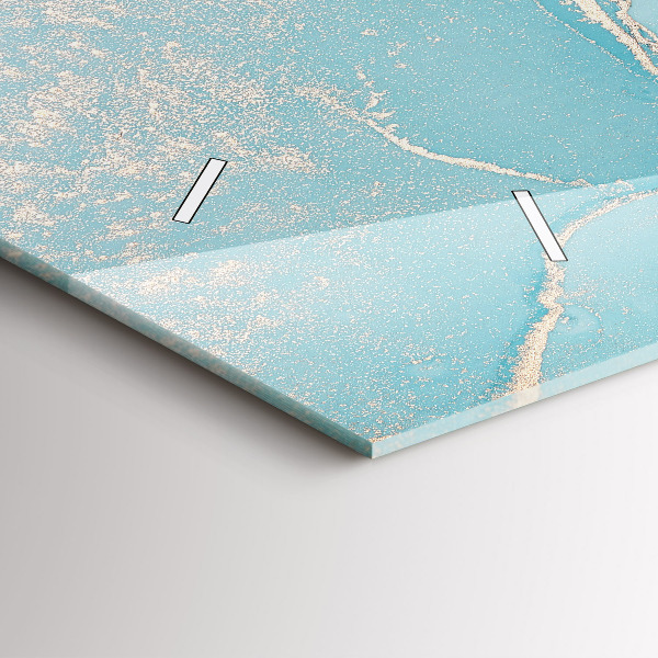 Zegar szklany poziomy Dekoracyjny marmur