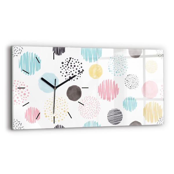 Zegar szklany poziomy Geometryczny wzór
