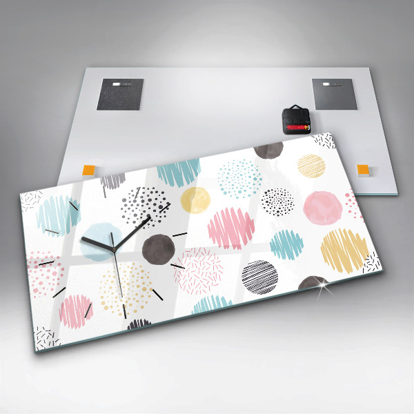 Zegar szklany poziomy Geometryczny wzór