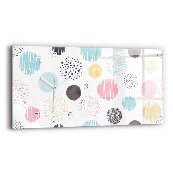 Zegar szklany poziomy Geometryczny wzór