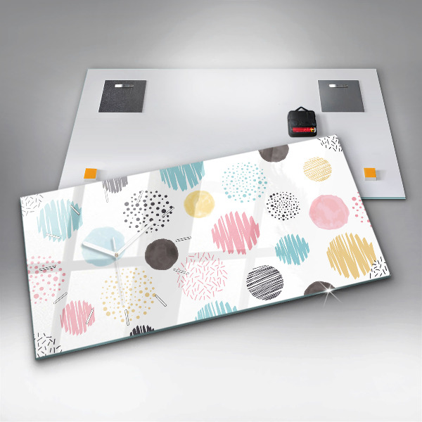 Zegar szklany poziomy Geometryczny wzór