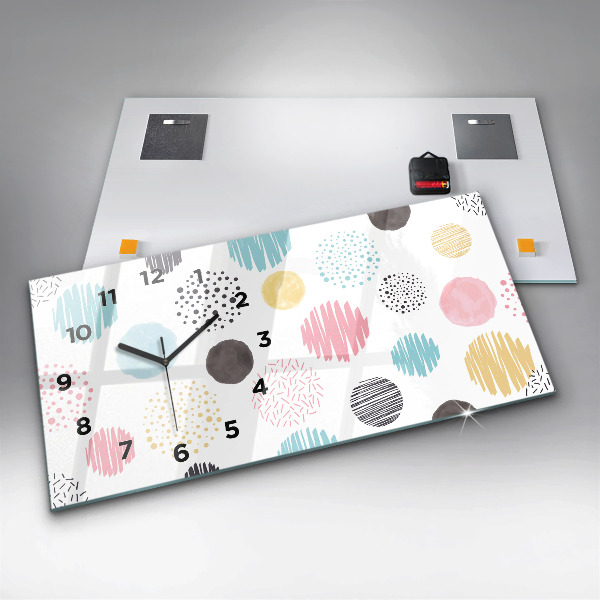 Zegar szklany poziomy Geometryczny wzór