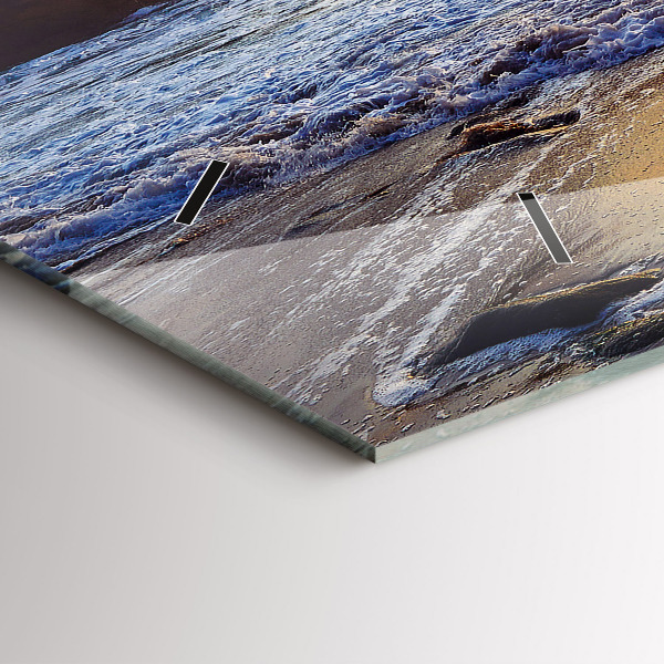 Zegar szklany poziomy Zachód słońca na plaży