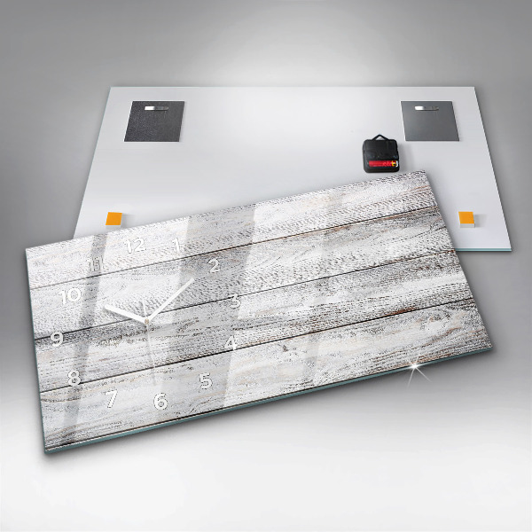 Zegar szklany poziomy Pomalowane deski