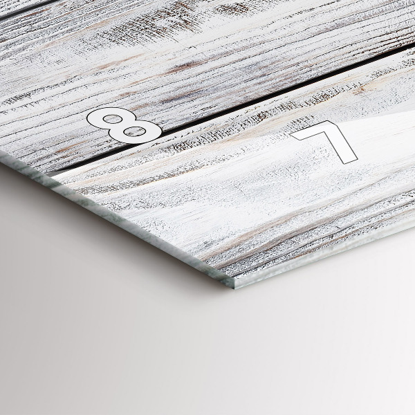 Zegar szklany poziomy Pomalowane deski