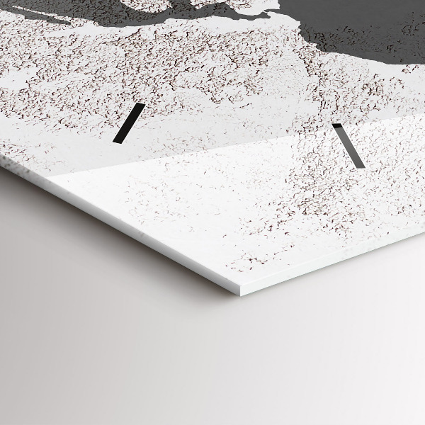 Zegar szklany poziomy Mapa świata beton