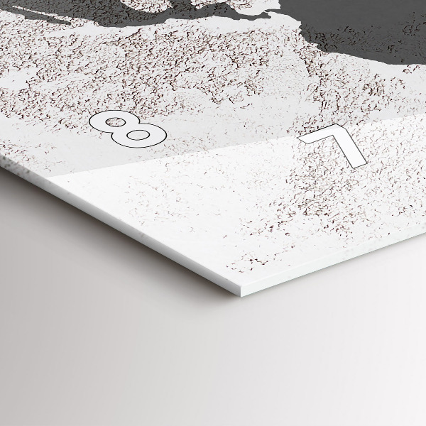 Zegar szklany poziomy Mapa świata beton