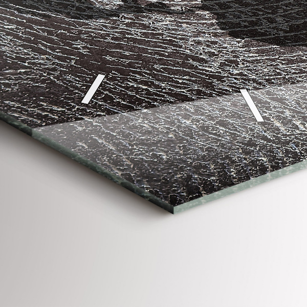 Zegar szklany poziomy Mapa świata beton