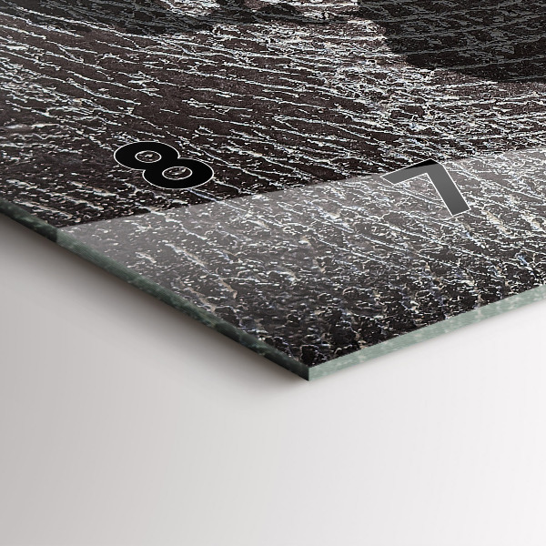 Zegar szklany poziomy Mapa świata beton