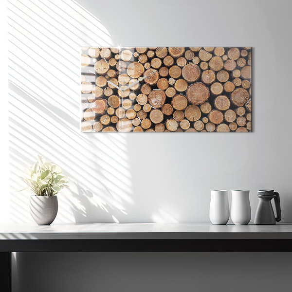 Zegar szklany poziomy Słoje drzew