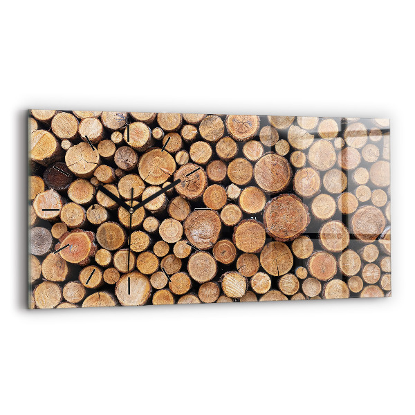 Zegar szklany poziomy Słoje drzew