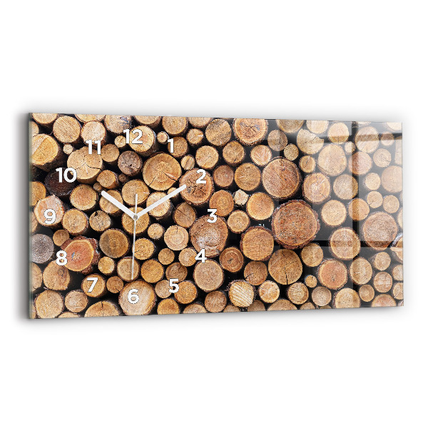 Zegar szklany poziomy Słoje drzew