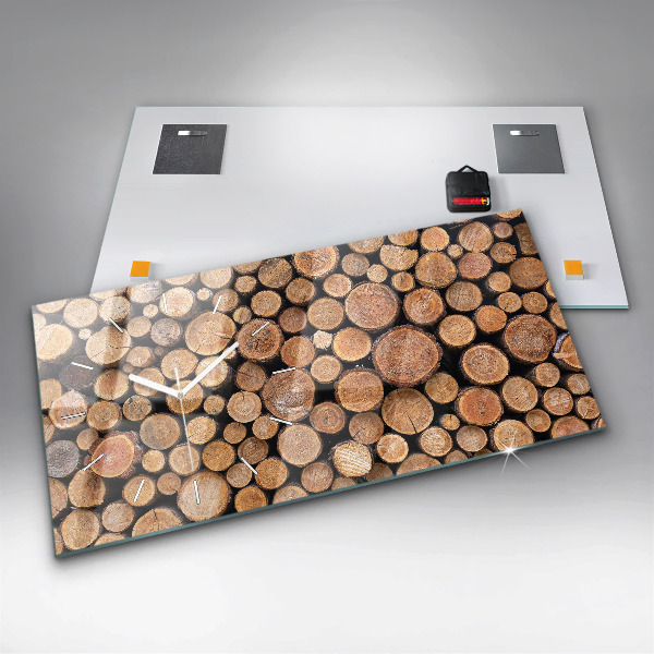 Zegar szklany poziomy Słoje drzew