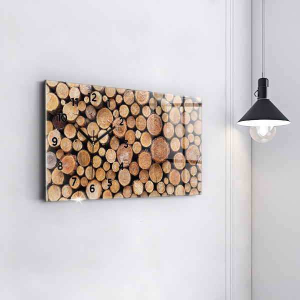 Zegar szklany poziomy Słoje drzew