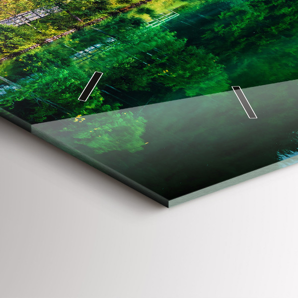 Zegar szklany poziomy Krajobraz jeziora