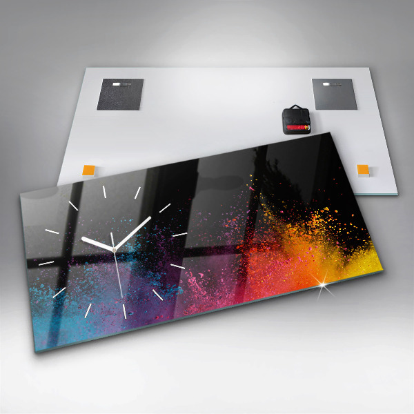 Zegar szklany poziomy Eksplozja kolorów