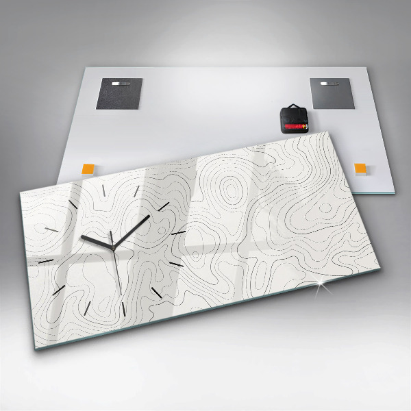 Zegar szklany poziomy Plamy abstrakcja