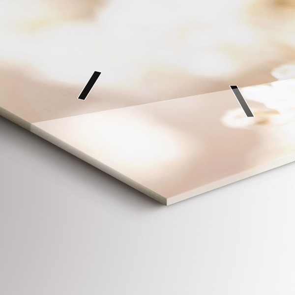 Zegar szklany poziomy Małe białe kwiaty