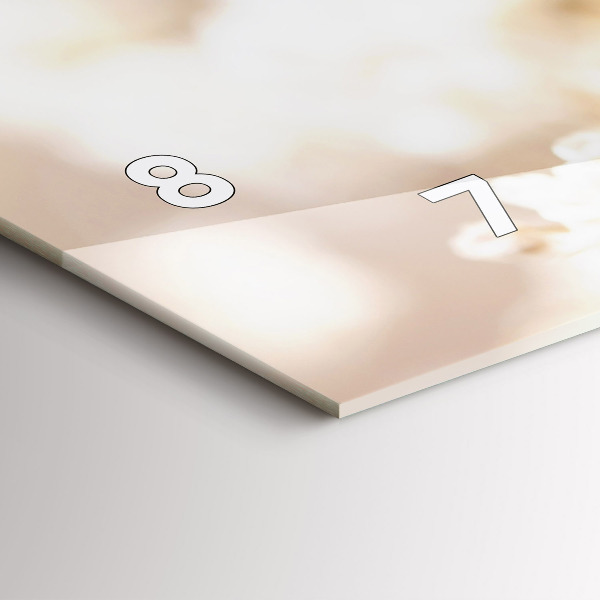 Zegar szklany poziomy Małe białe kwiaty