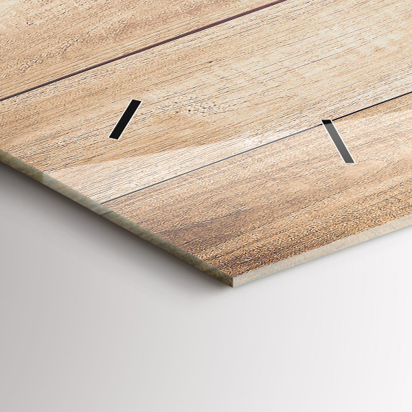 Zegar szklany poziomy Drewniana tekstura