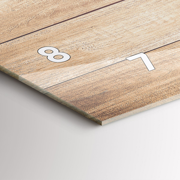 Zegar szklany poziomy Drewniana tekstura