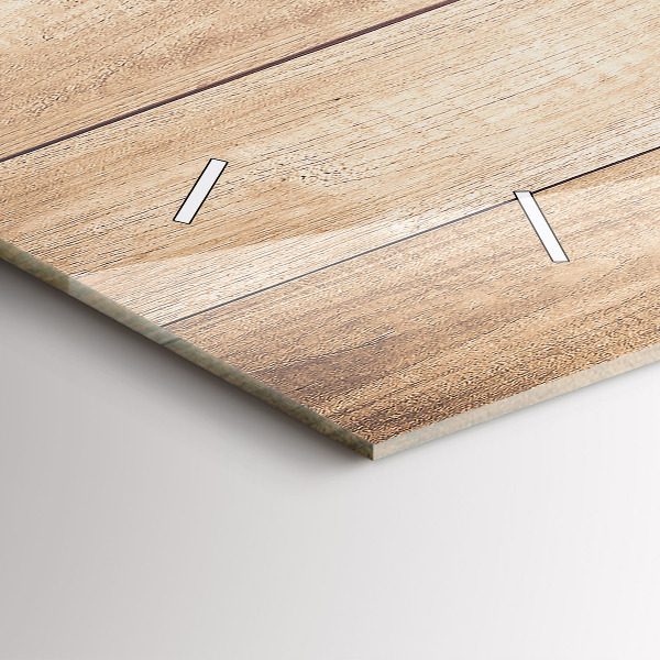 Zegar szklany poziomy Drewniana tekstura