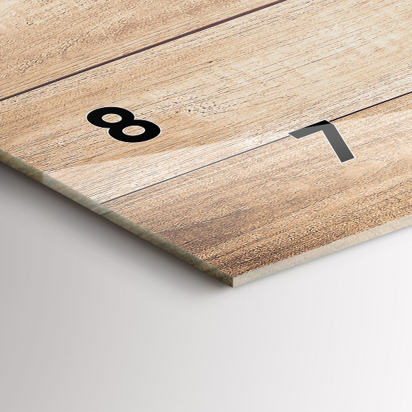 Zegar szklany poziomy Drewniana tekstura